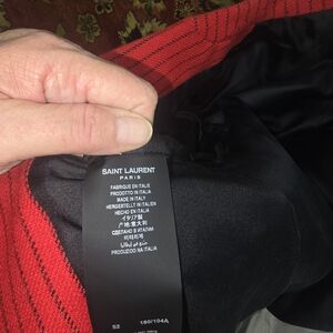 Saint Laurent Red Pinstripe Jacket